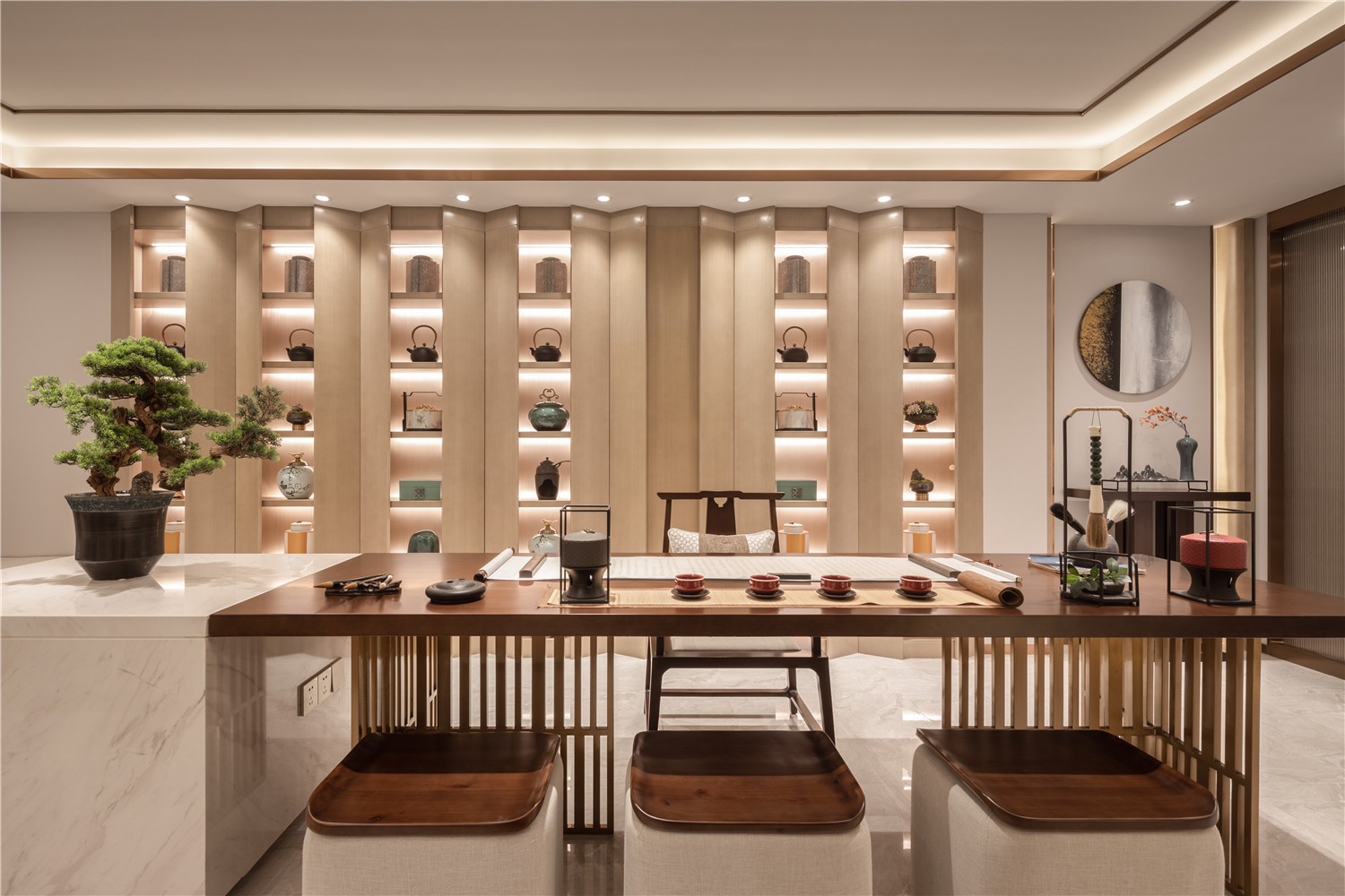 新中式風格別墅高端裝修設計-茶室