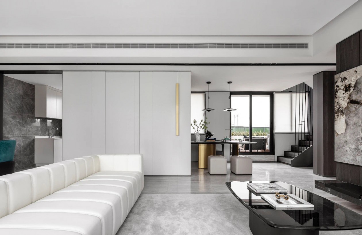 現代輕奢風格室內家裝案例效果圖-客廳沙發