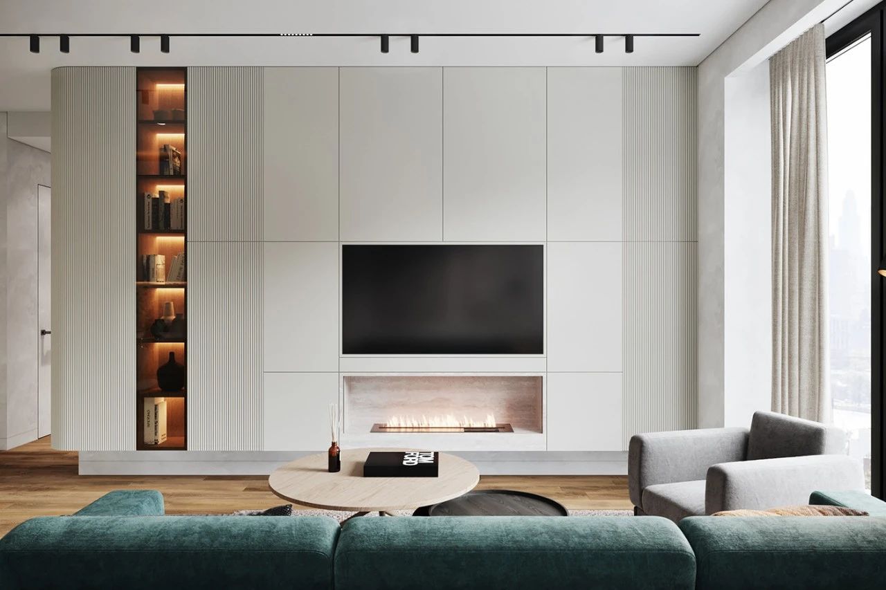 現代素雅風格室內設計家裝案例-客廳電視背景墻