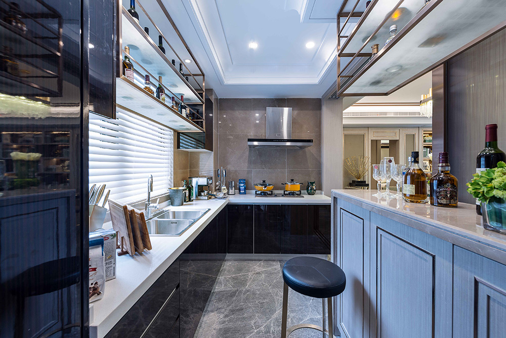 南寧龍光玖瓏湖三居136平米歐式風格室內裝修案例-廚房