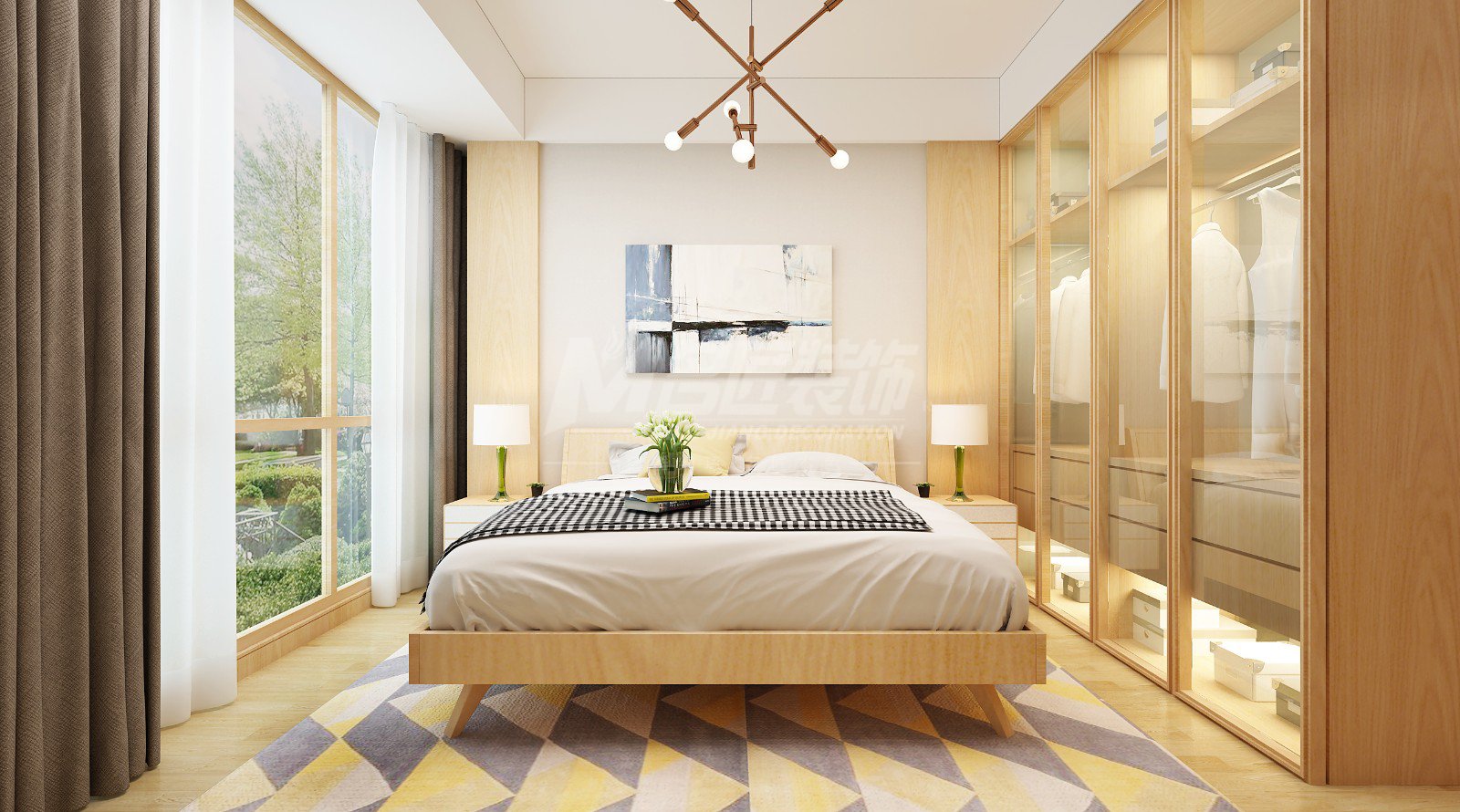 日照市中央綠城現代簡約風格四居室裝修案例