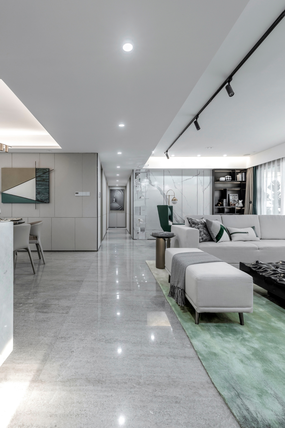 現代輕奢風格室內家裝案例效果圖-走廊