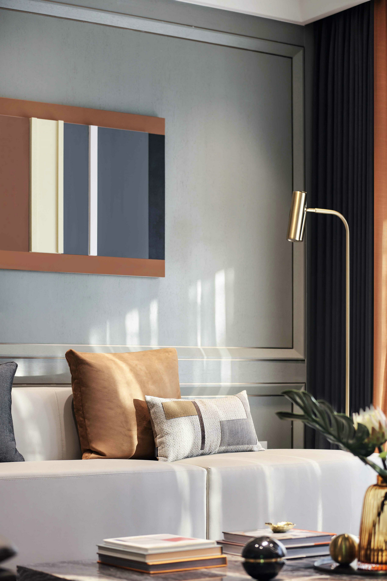 現代輕奢風格室內家裝案例效果圖-客廳沙發