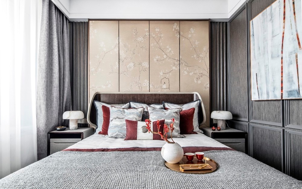 新中式奢華風格室內設計家裝案例-臥室
