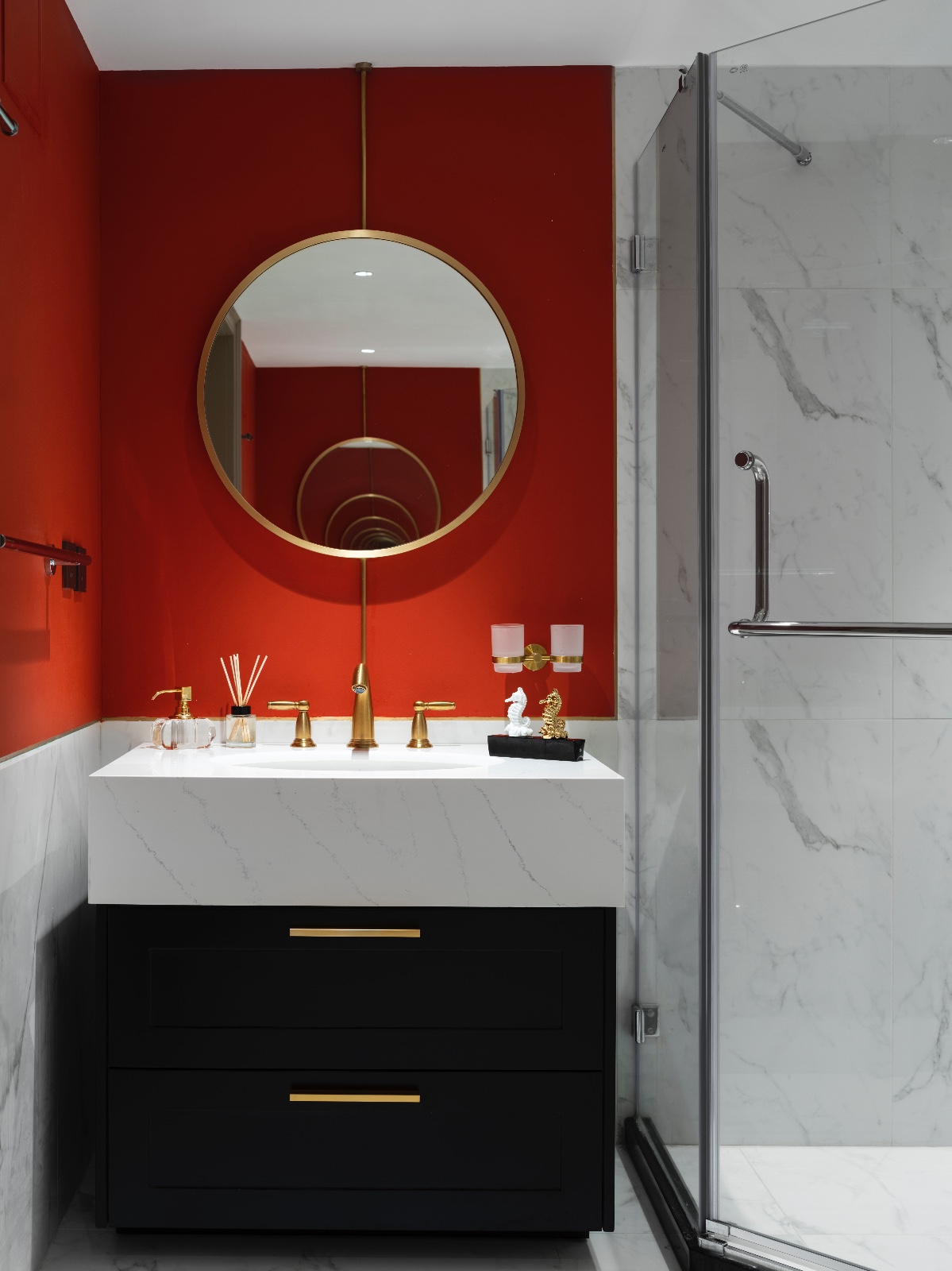 現代美式風格家裝設計室內裝修效果圖-衛生間浴室柜