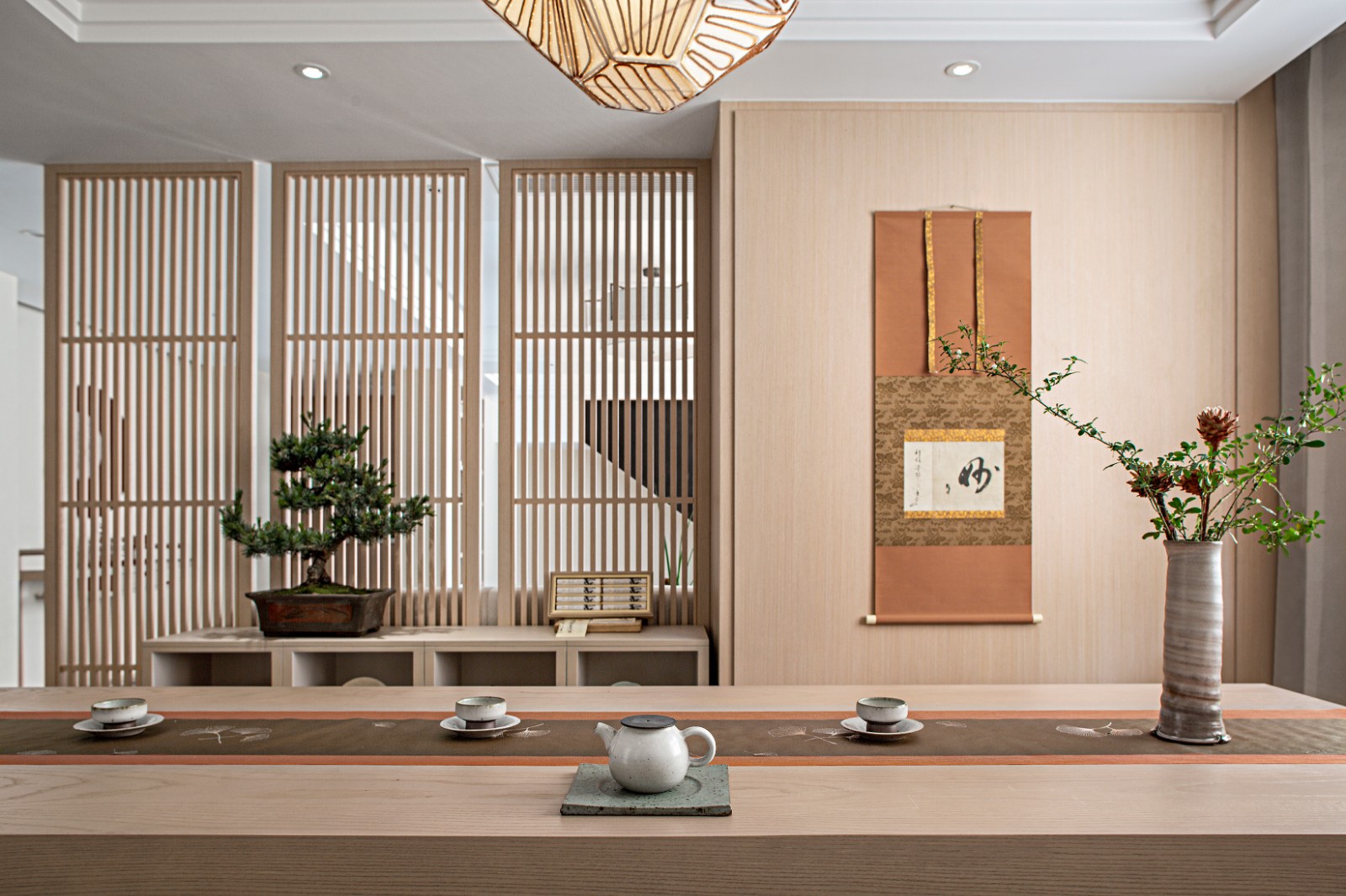 日式禪意風格家裝設計別墅裝修效果圖-茶室