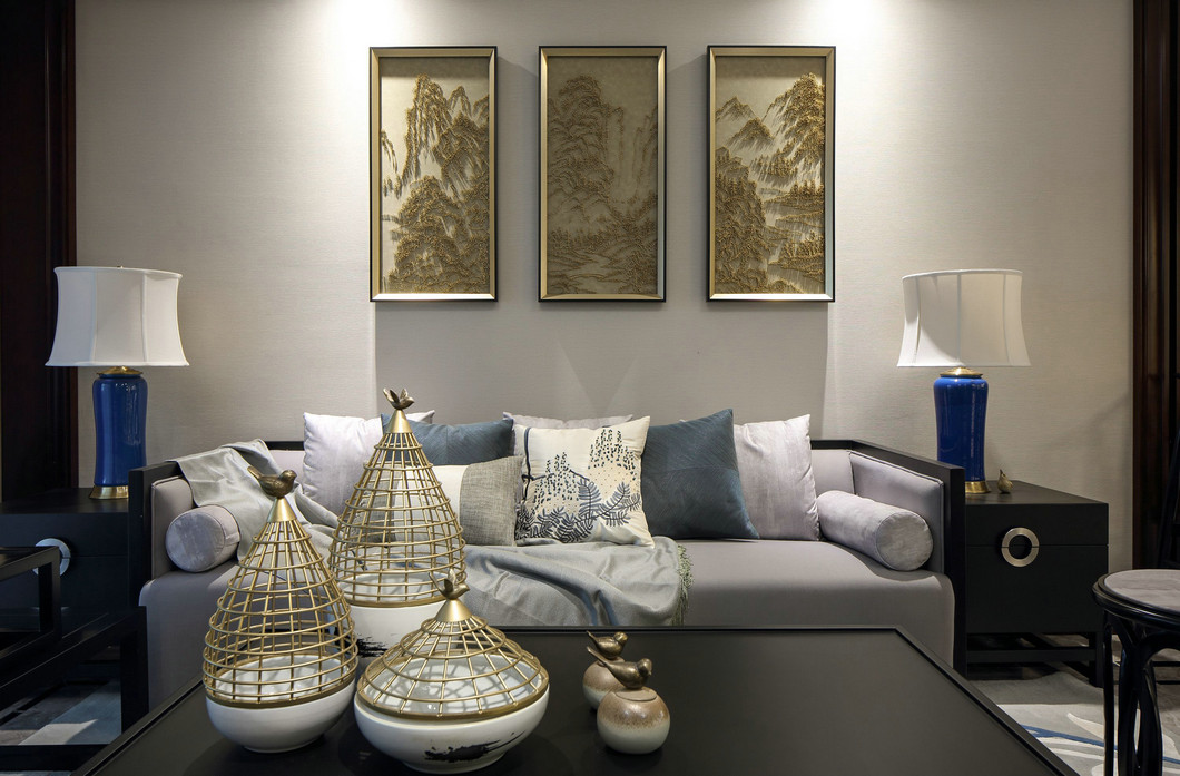 新中式風格室內設計家裝案例-客廳茶幾沙發
