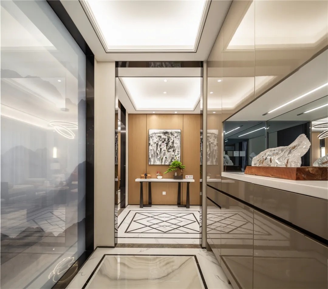 新中式風格家裝設計室內裝修效果圖-玄關