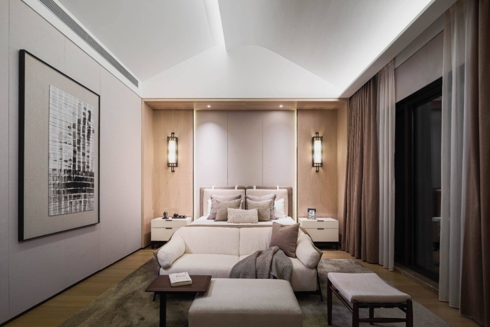 新中式風格別墅室內設計案例-臥室