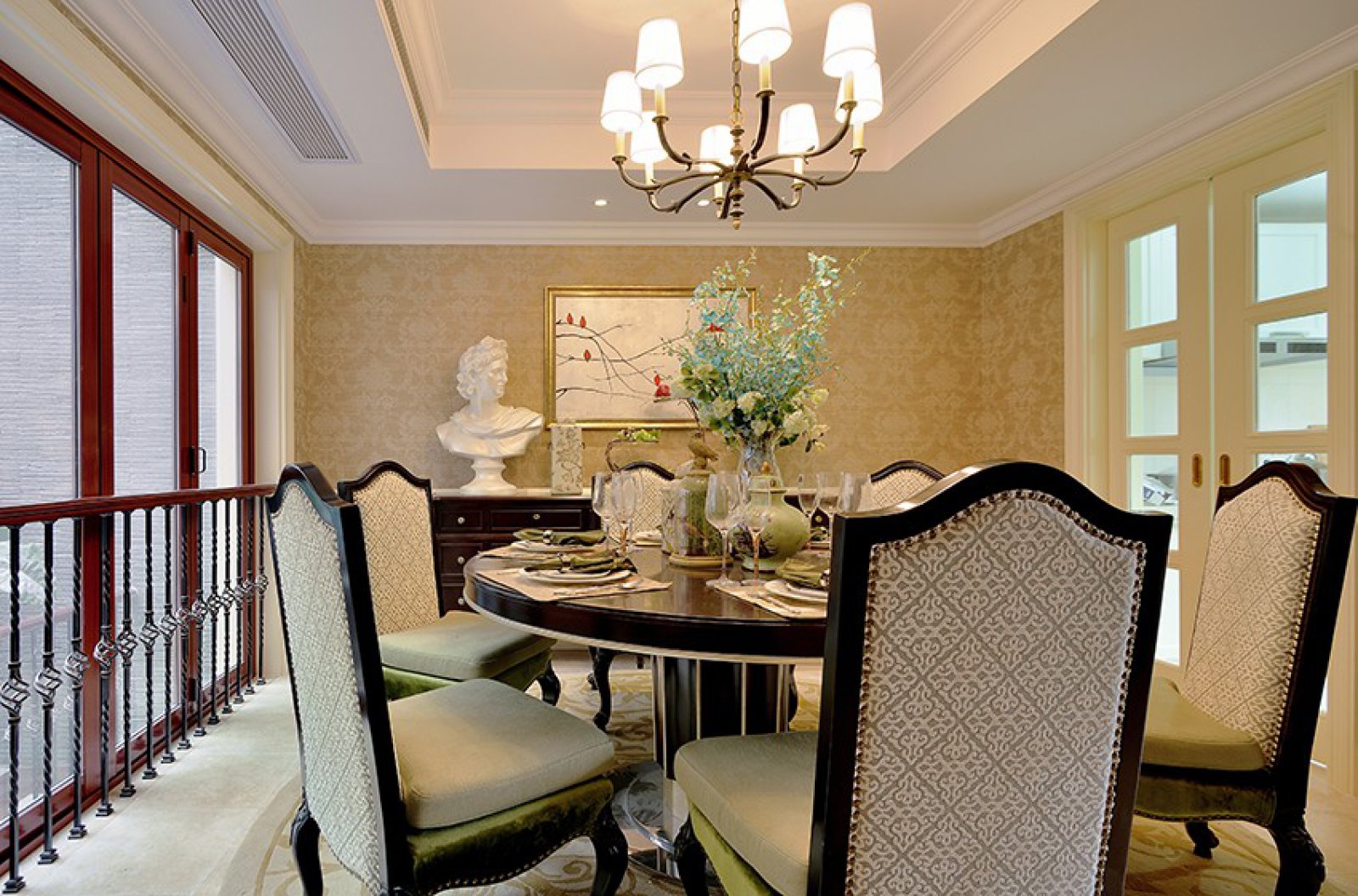 美式復古風格家裝設計室內裝修效果圖-餐廳
