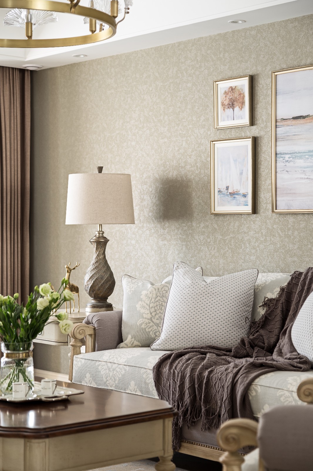 美式復古風格室內家裝案例效果圖-客廳沙發