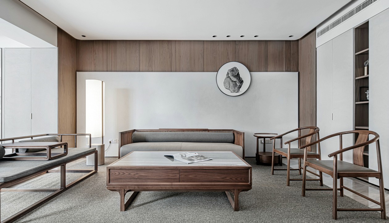 簡約新中式風格室內設計家裝案例-客廳茶幾沙發