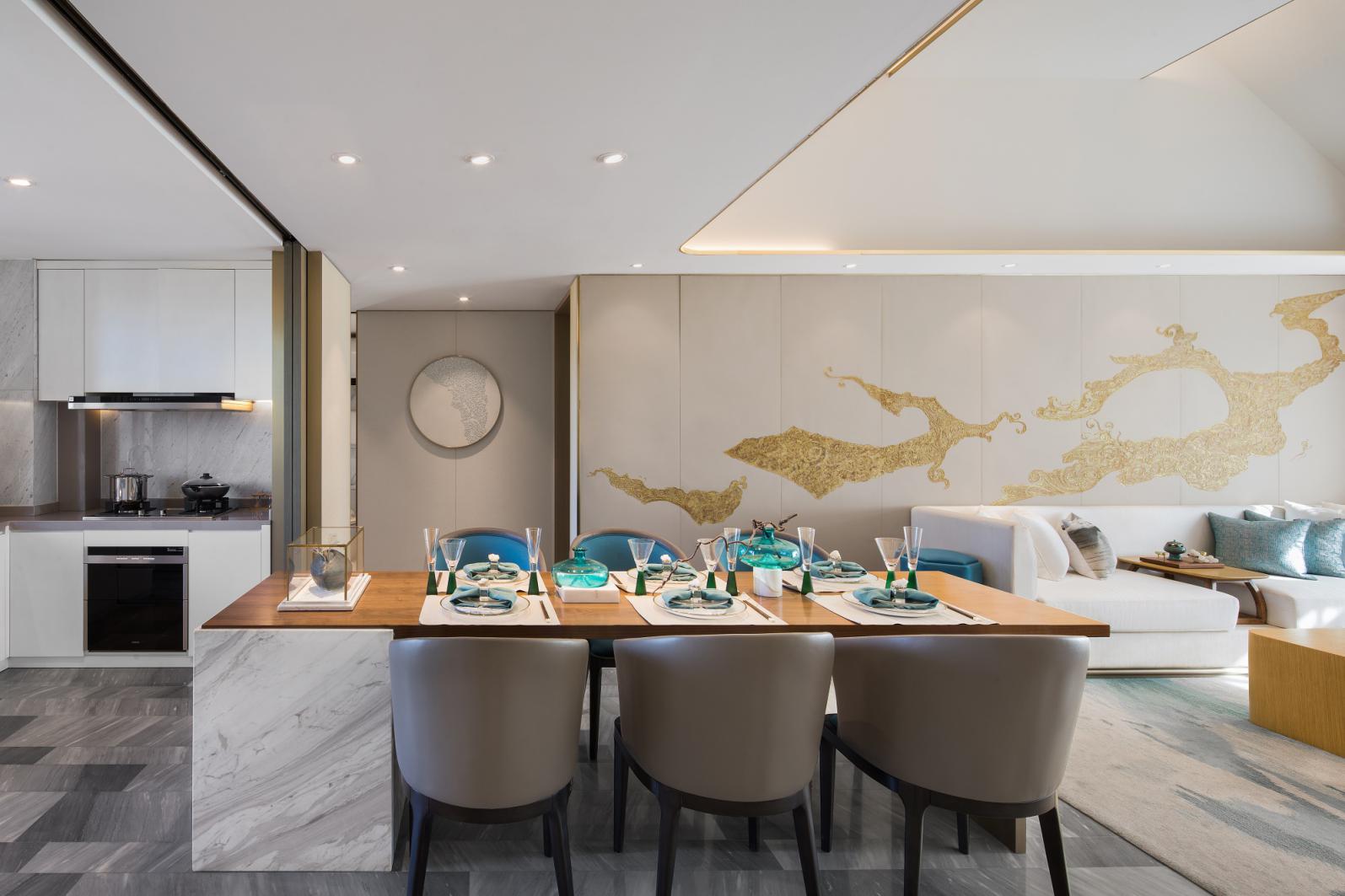 新中式風格家裝設計室內裝修效果圖-餐廳