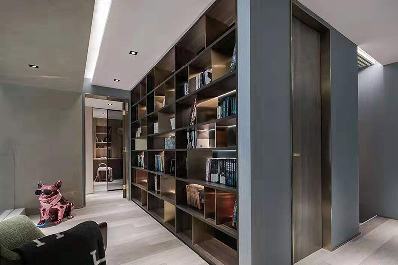 現代前衛風格室內裝修效果圖-一里洋房復式樓200平米-書房