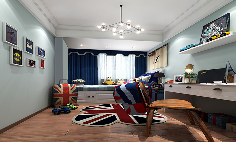 嶺南水岸北歐室內設計風格三居135平米裝修案例-兒童房