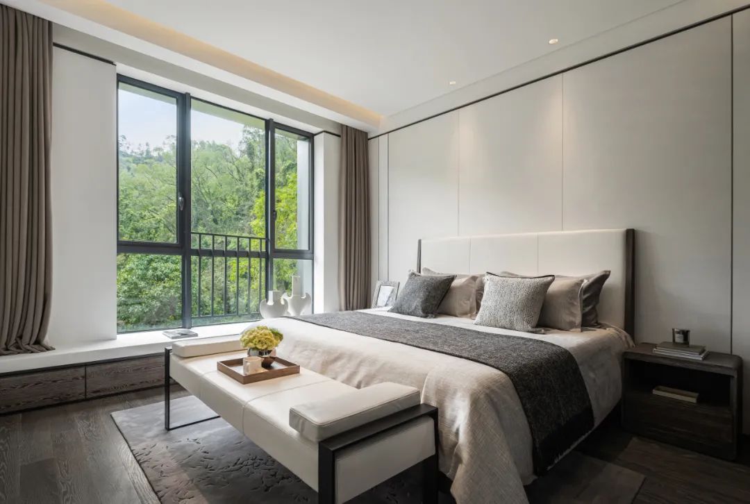 新中式風格家裝設計復式裝修效果圖-臥室