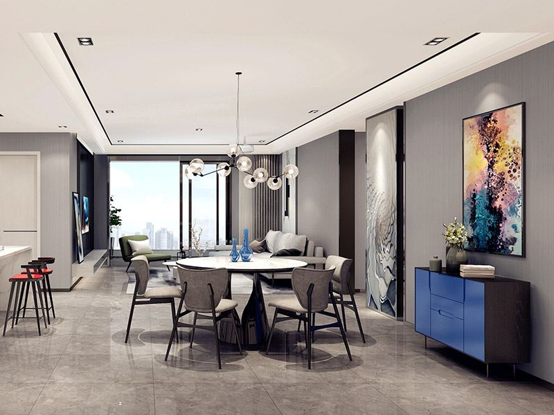 內江市邦泰頤和上院現代簡約風格二居室裝修案例
