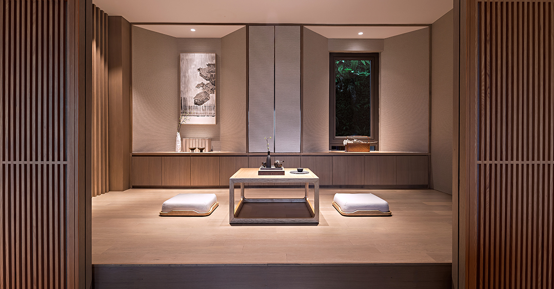 日式原木簡約風格室內家裝案例效果圖-茶室