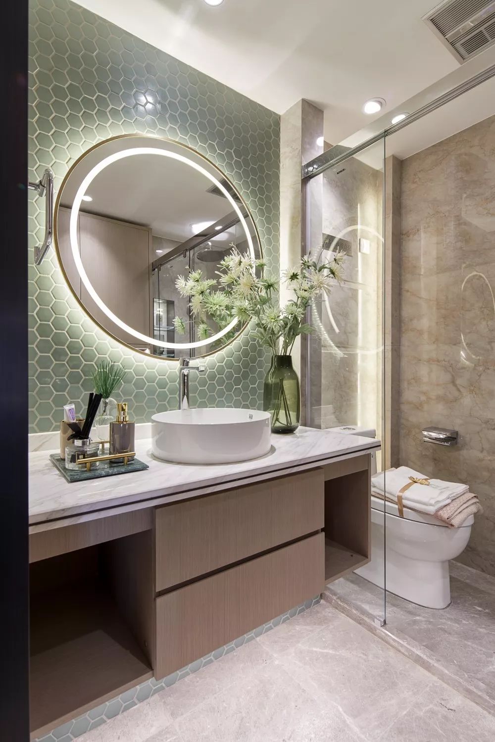 新中式風格家裝設計室內裝修效果圖-衛生間