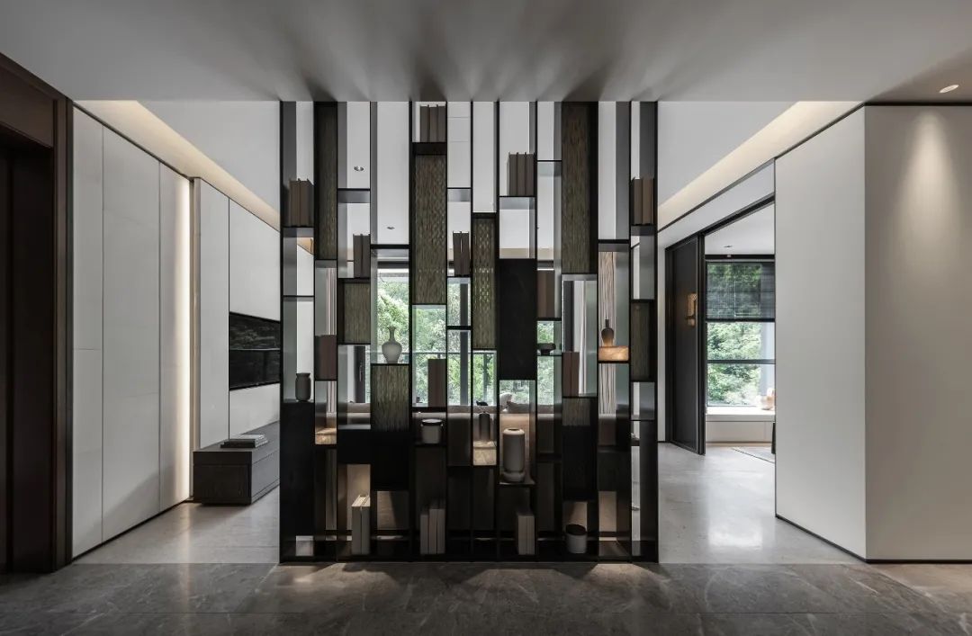 新中式風格家裝設計復式裝修效果圖-走廊