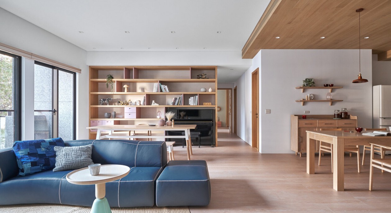 日式簡約原木風格室內設計家裝案例-客廳