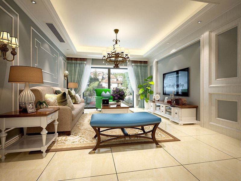寧波市合生杭州灣國際新城歐式風格三居室裝修案例