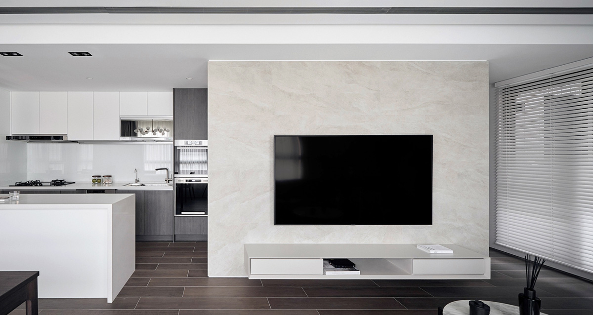 現代簡約風格家裝設計室內裝修效果圖-電視背景墻