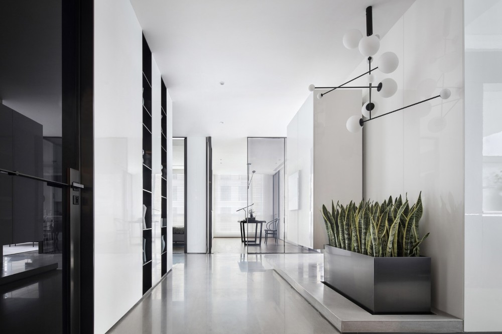 簡約黑白灰風格室內設計家裝案例-走廊
