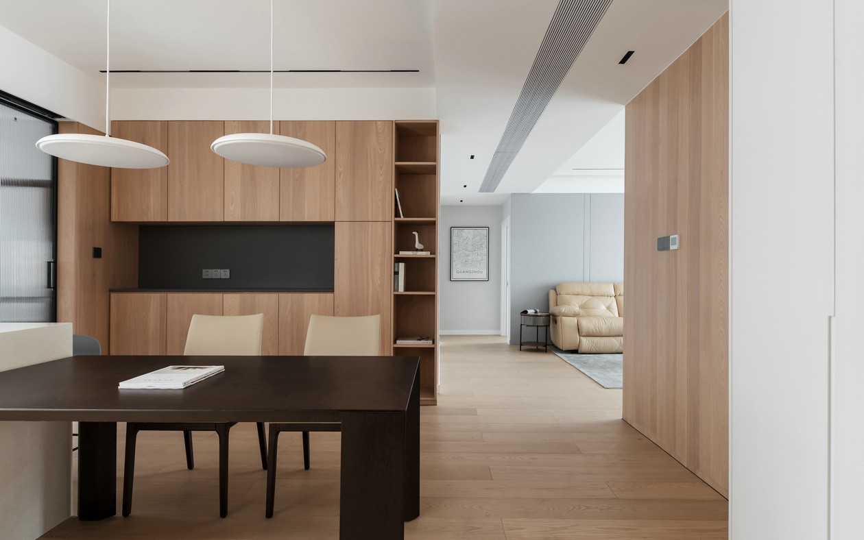 現代極簡原木風格室內設計家裝案例-客廳