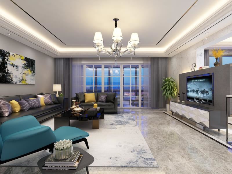 揭陽市港泰豪庭現代簡約風格四居室裝修案例