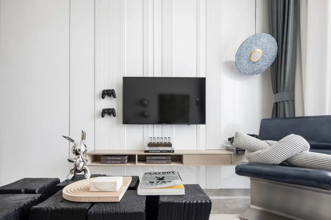 現代簡約風格家裝設計室內裝修效果圖-客廳電視背景墻