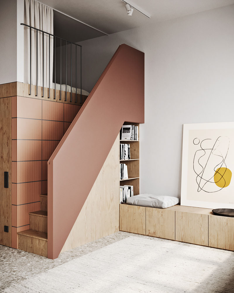 裝修公司現代輕奢風格室內裝修效果圖-閣樓樓梯