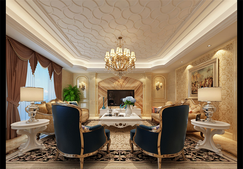 廣州301平米以上歐式風格世紀豪園室內裝修設計案例