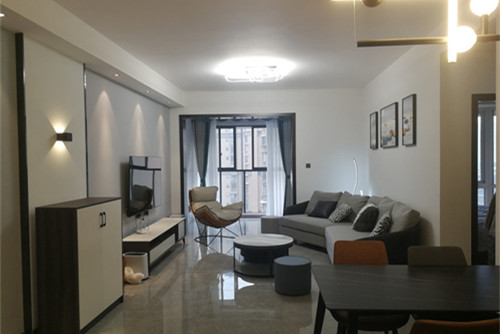 德陽市安國公寓現代簡約風格三居室裝修案例