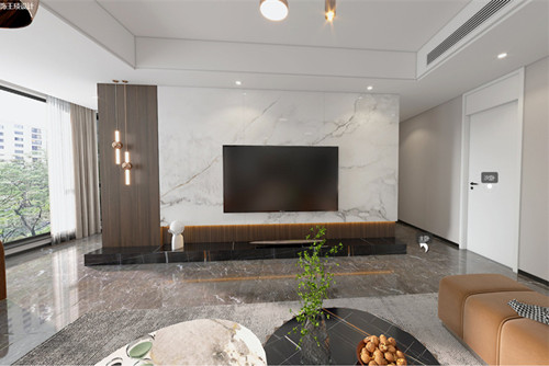 德陽市豪庭現代簡約風格三居室裝修案例