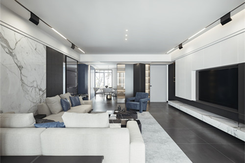 德陽市安國公寓現代簡約風格三居室裝修案例