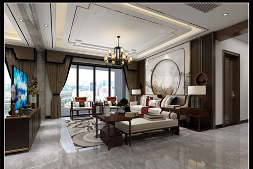 湛江201-300平米新中式風格碧海金岸室內裝修設計案例