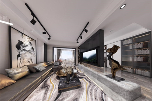 樂山市置邦花溪印象現代簡約風格三居室裝修案例
