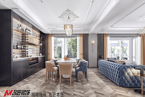 桂林市廣匯湖光山色輕奢風格四居室裝修案例