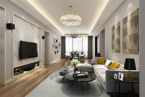 中山市盈悅豪庭現代簡約風格四居室裝修案例