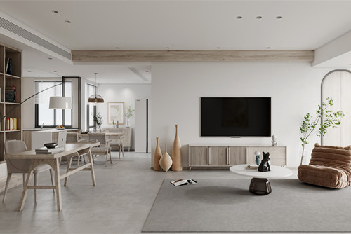 寧波市合生杭州灣國際新城現代簡約風格三居室裝修案例