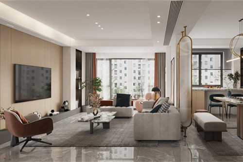 寧波市合生國際城現代簡約風格三居室裝修案例