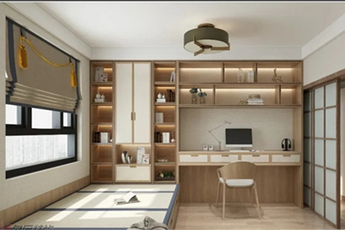桂林市陽光疊彩新中式風格三居室裝修案例